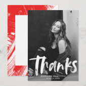 Red | Abstract Foto Afstuderen Hartelijk dank Bedankkaart (Voorkant / Achterkant)