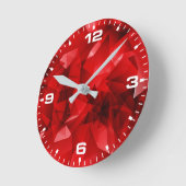 Red Abstract Geometric Design-51083 Ronde Klok (Hoek)
