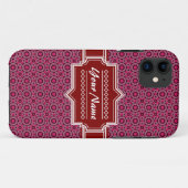 Red Abstract Geometric Pattern Gepersonaliseerd Case-Mate iPhone Case (Achterkant (horizontaal))