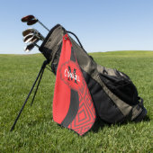 Red Abstract Patroon Golfhanddoek (Groen)