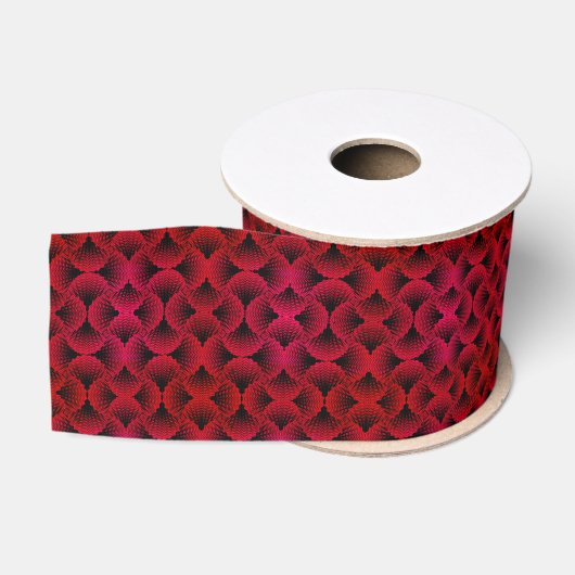 Red Abstract Patroon Grosgrain Lint (Spoel)