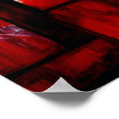 Red Abstract Squares Art Print Poster (Hoek)