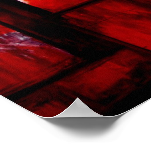 Red Abstract Squares Art Print Poster (Hoek)