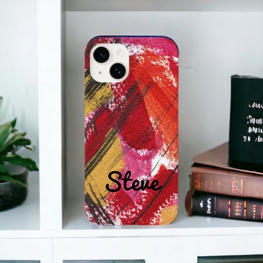 Red Abstract Vet Grafisch Gepersonaliseerd Hoesje- Case-Mate iPhone Case