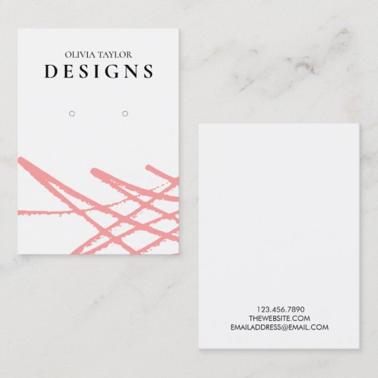 Red Abstract Waterverf Verouderde Kaart Visitekaartje (Voorkant / Achterkant)