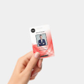 Red Abstract Wave Business Foto-ID Badge (Handheld)