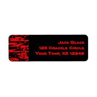 Red Abstracte Crackle Etiket