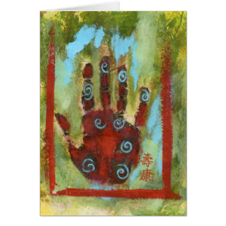 Red Abstracte Meridian Hand