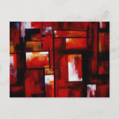 Red Abstracte Squares Art Art Briefkaart (Voorkant)