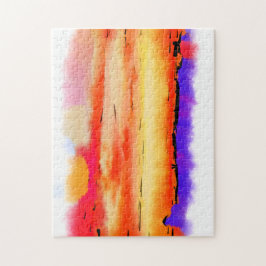 Red Abstracte Sunset Jigzaag Puzzle Legpuzzel