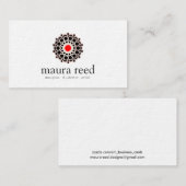 Red Accent Roos Gold Mandala Chic Designer Visitekaartje (Voorkant / Achterkant)