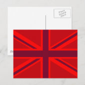 Red Accent Union Jack Design Briefkaart (Voorkant / Achterkant)