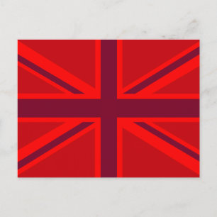Red Accent Union Jack Design Briefkaart