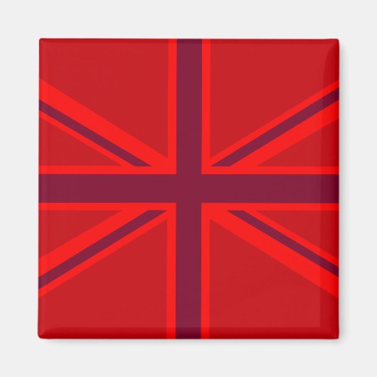 Red Accent Union Jack Design Magneet (Voorkant)