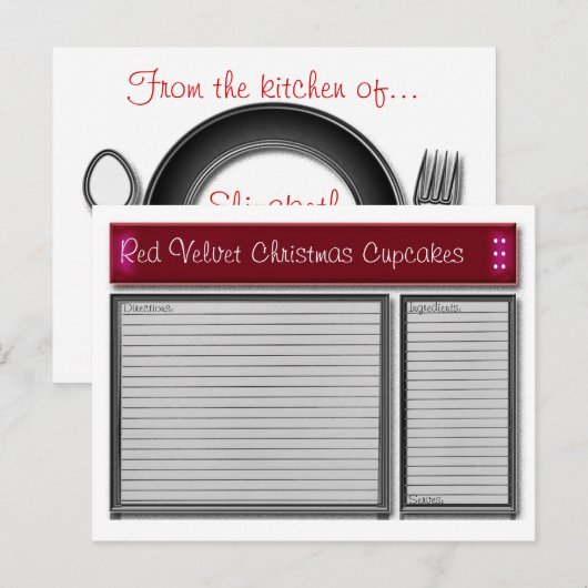 Red Accents Custom Recipcard Briefkaart (Voorkant / Achterkant)