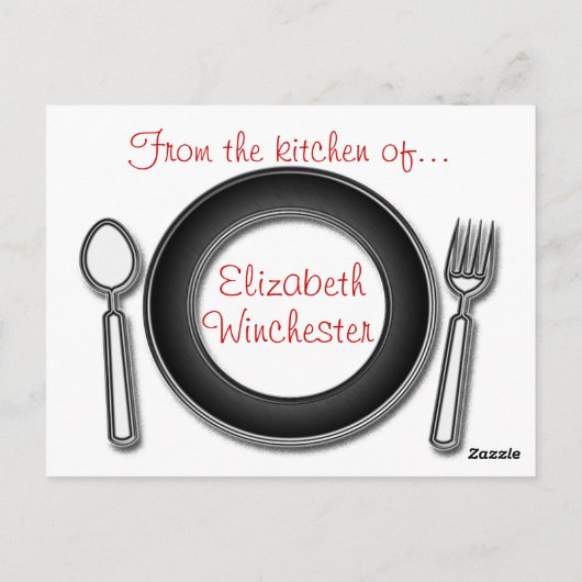 Red Accents Custom Recipcard Briefkaart (Achterkant)