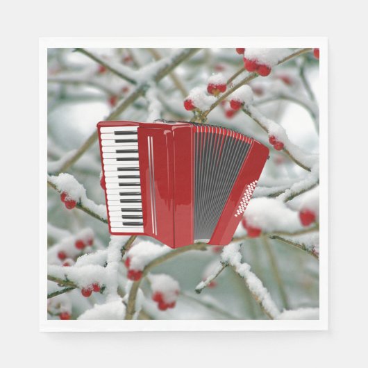 Red Accordion - Berries in de sneeuw, Servet (Voorkant)