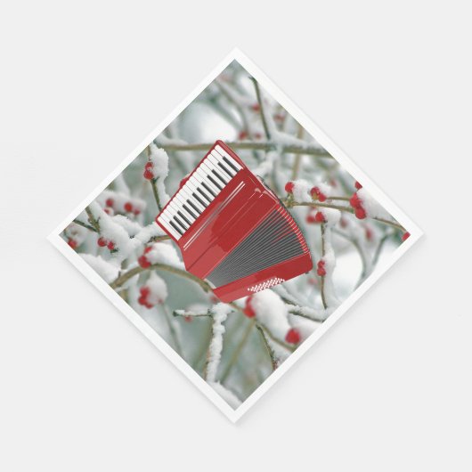 Red Accordion - Berries in de sneeuw, Servet (Hoek)