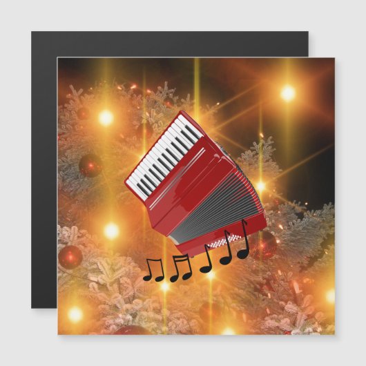 Red Accordion feestelijk ontwerp (Voorkant / Achterkant)