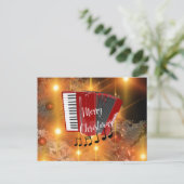 Red Accordion, kerstcadeautjes Briefkaart (Staand voorkant)