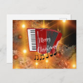 Red Accordion, kerstcadeautjes Briefkaart (Voorkant / Achterkant)