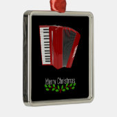 Red Accordion, Merry Christmas,  Metalen Ornament (Rechts)