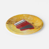 Red Accordion, Musical Notes on Gold Background Papieren Bordje (Gekanteld)