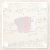 Red Accordion, populair design, Glazen Onderzetter (Achterkant)