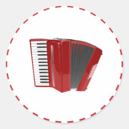 Red Accordion Ronde Sticker