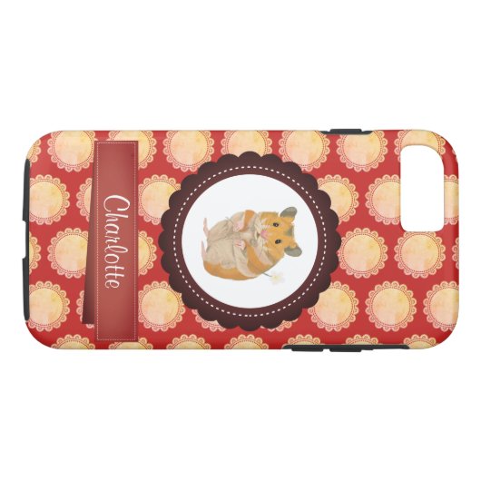 Red Add Jouw naam Hamster Case-Mate iPhone Case (Achterkant (Horizontaal))