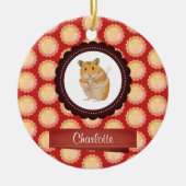 Red Add Jouw naam Hamster Keramisch Ornament (Voorkant)