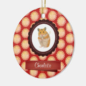 Red Add Jouw naam Hamster Keramisch Ornament (Links)