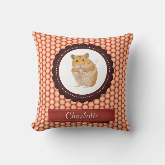 Red Add Jouw naam Hamster Kussen (Voorkant)