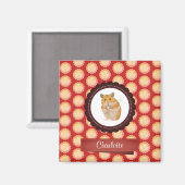 Red Add Jouw naam Hamster Magneet (Voorkant / Achterkant)