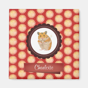 Red Add Jouw naam Hamster Magneet