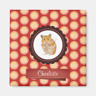 Red Add Jouw naam Hamster Magneet