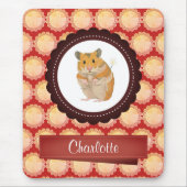 Red Add Jouw naam Hamster Muismat (Voorkant)