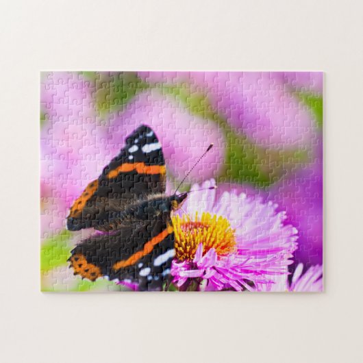 Red Admiraal Butterfly Jigzaag puzzel (Horizontaal)