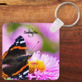 Red Admiral Buttered Keyring Sleutelhanger (Achterkant)