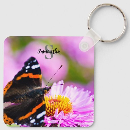 Red Admiral Buttered Keyring Sleutelhanger (Achterkant)