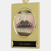 Red Admiral Butterfly Custom Ornament Verguld Banner Ornament (Links)