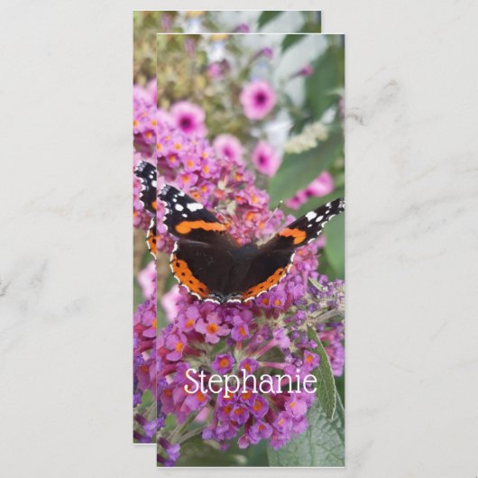 Red Admiral Butterfly Design Bladwijzer (Voorkant / Achterkant)