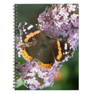 Red Admiral Butterfly en Buddleia Notitieboek