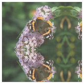Red Admiral Butterfly en Buddleia Patterned Stof (Close Up)