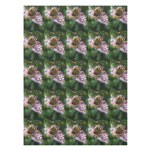 Red Admiral Butterfly en Buddleia Tablecloth Tafelkleed (Voorkant)