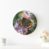 Red Admiral Butterfly en Buddleia Wall Clock Grote Klok (Huis)