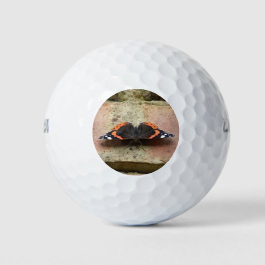Red Admiral Butterfly Golf Ball Golfballen (Voorkant)
