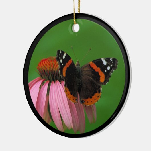 Red Admiral Butterfly Keramisch Ornament (Links)