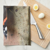 Red Admiral Butterfly Kitchen Towel Theedoek (Quarter Fold)