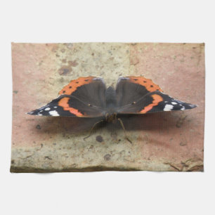 Red Admiral Butterfly Kitchen Towel Theedoek